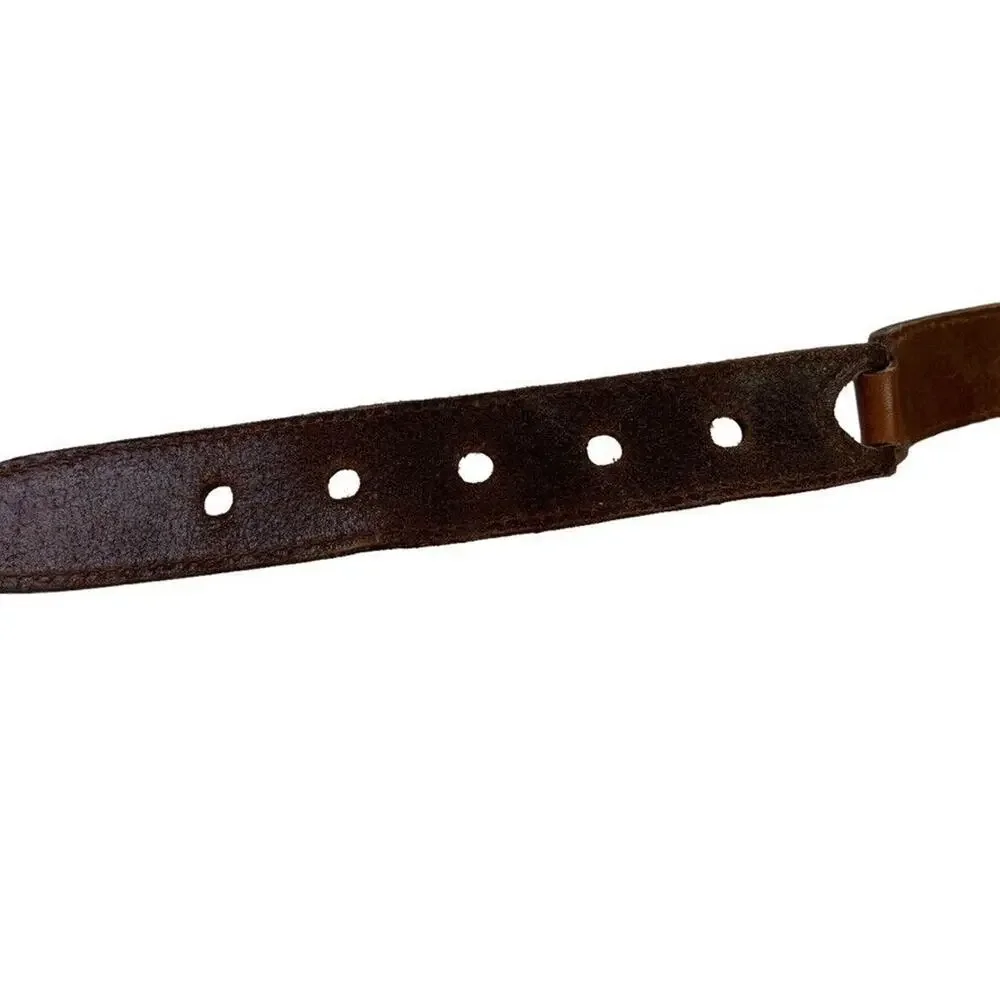 Fossil Womens Leather Brown Tan Gold Tone Buckle Adjustable 1.25